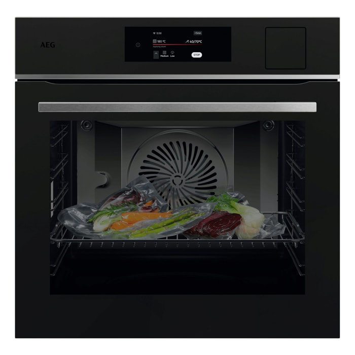 AEG - Forno a vapore Serie 8000 SteamPro con AI TasteAssist - Classe A++ - 3500 W - Matt Black