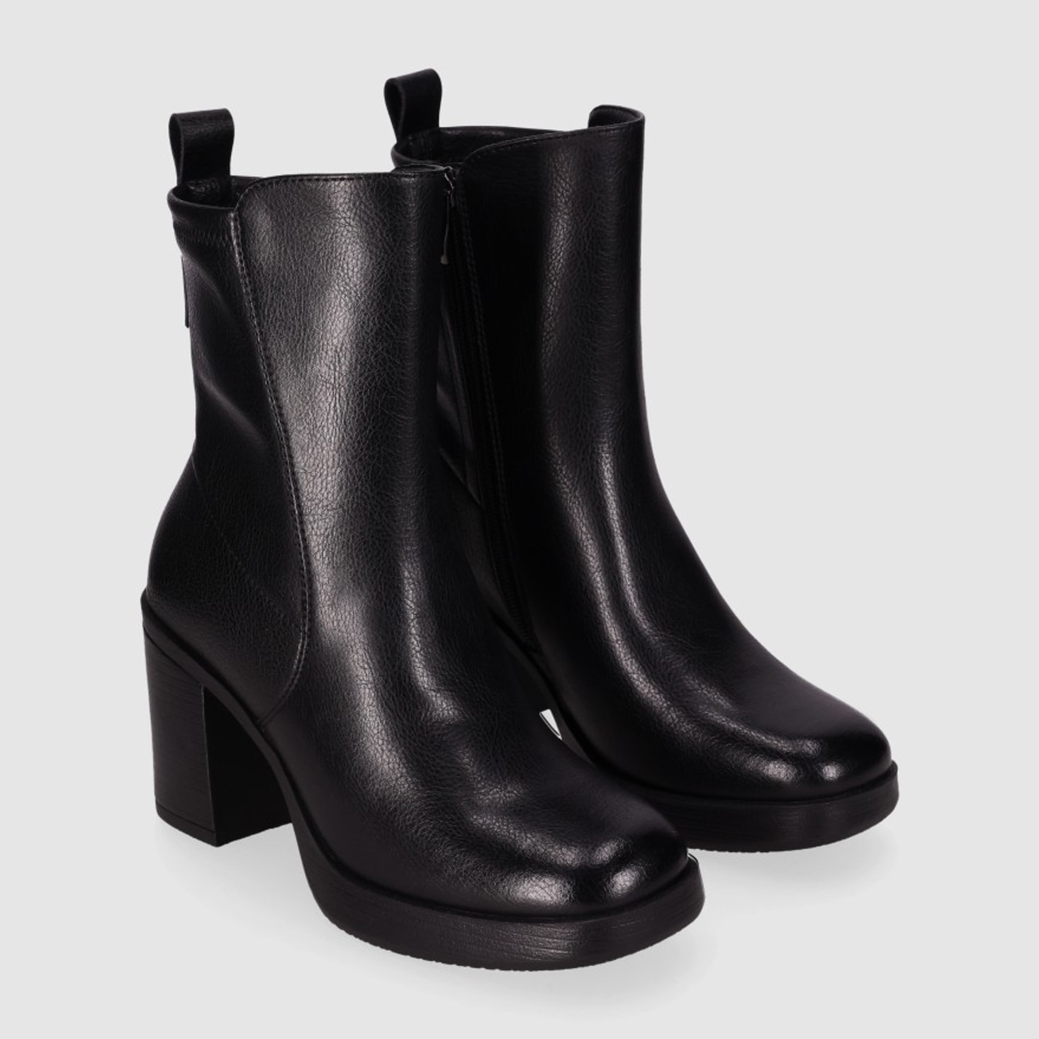 Botines de Piel - Negro - Tacón: 6 cm