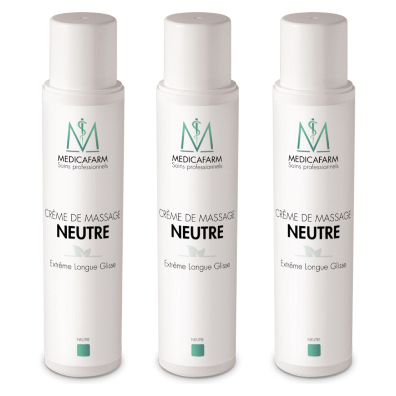 MEDICAFARM - Crème de massage neutre extrême longue glisse - Très bonne glisse - Texture hydrosoluble - Lot de 3 crèmes