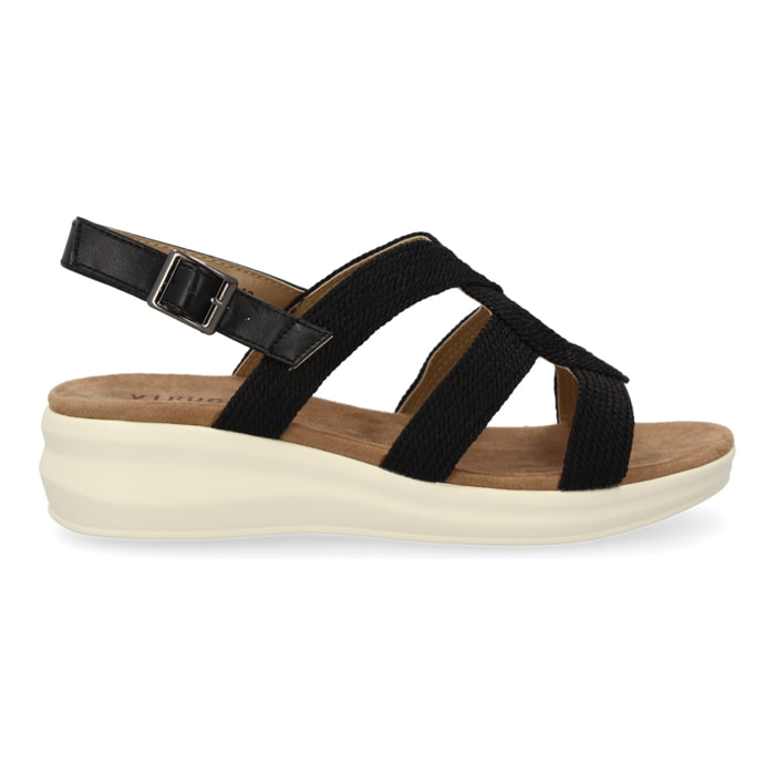 Sandalia plana de mujer comoda y elegante diseño moderno con tiras cruzadas