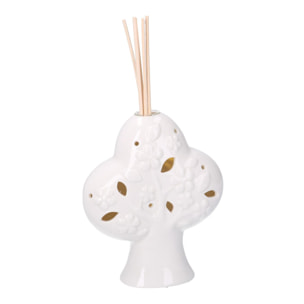 Profumatore ambiente in ceramica ad albero con led bianco cm14x14h16/24