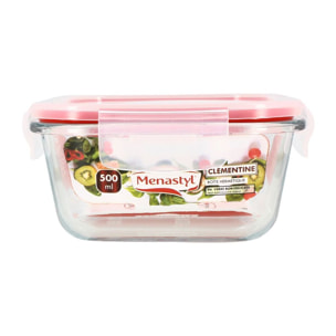 Boîte hermétique carré 500ml en verre CLEMENTINE