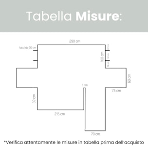 INTRECCI Copridivano 4 Posti con Penisola, Copridivano con Braccioli, Penisola Destra e Sinistra, Telo Copridivano Angolare, Impermeabile, Protegge da Macchie, Facile da Lavare. Colore: Panna