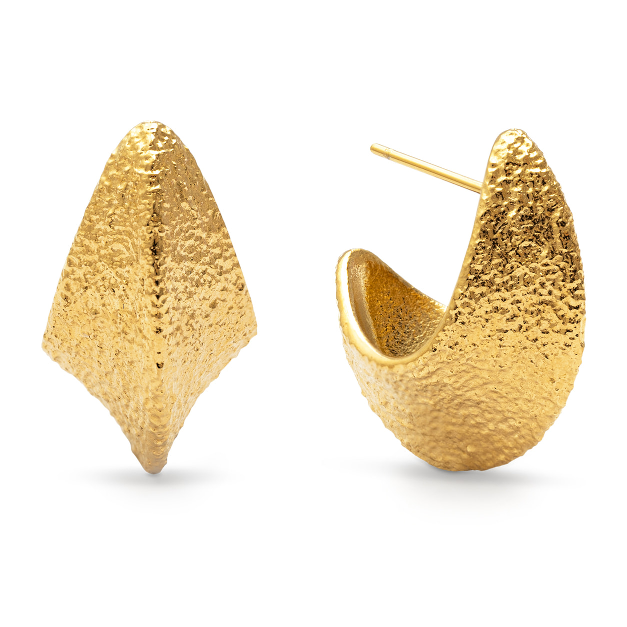 Orecchini Organic Shape Acciao Placcato Oro