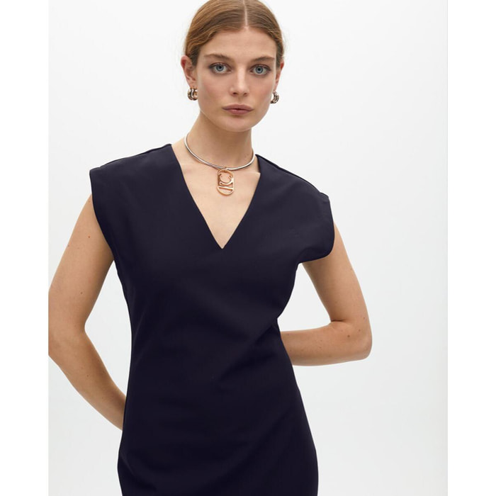 Vestito Midi Aderente in Tessuto Tecnico