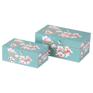 Set 2 Cajas Floral 25x15x11/20x12x8 Cm