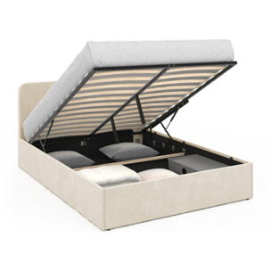 Lit coffre Louise 140x190cm velours beige