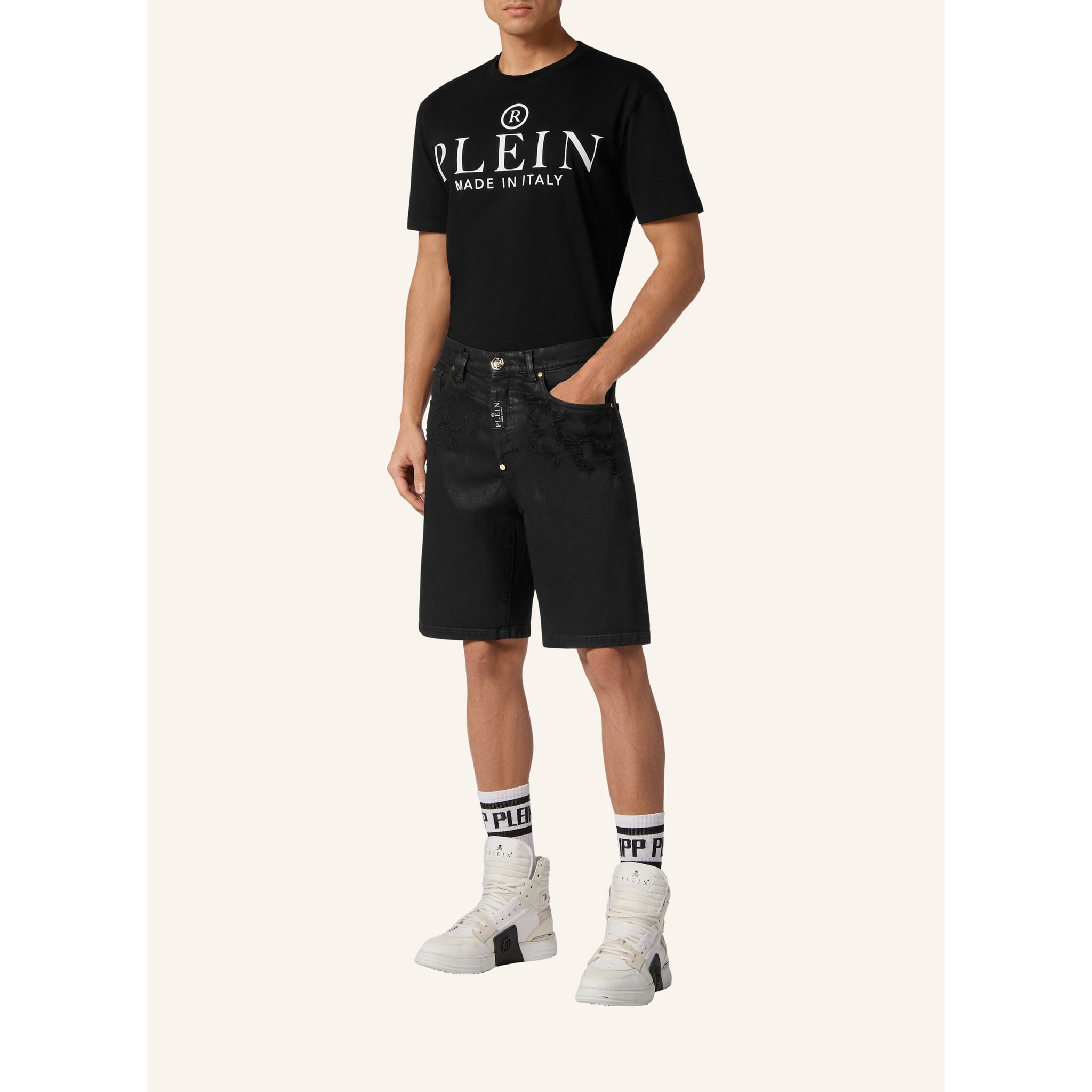 PHILIPP PLEIN DENIM SHORTS