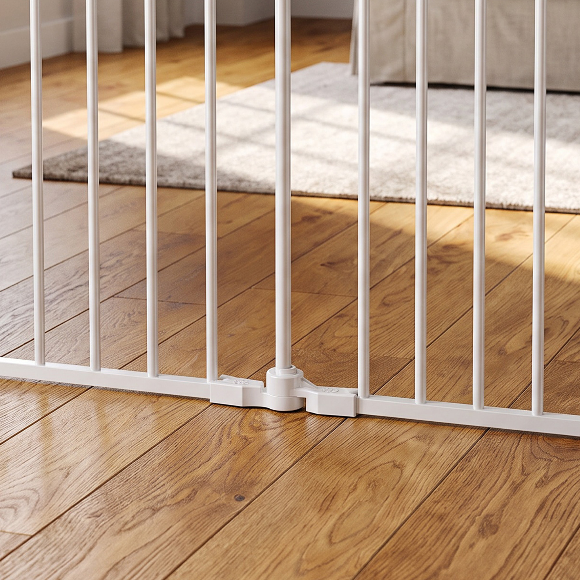 Barrière de sécurité pliable modulable max. L.610cm parc enclos 10 panneaux - porte double verrouillage - acier blanc