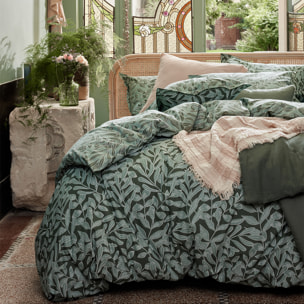 Housse de couette imprimée en coton, GAÏA, Vert
