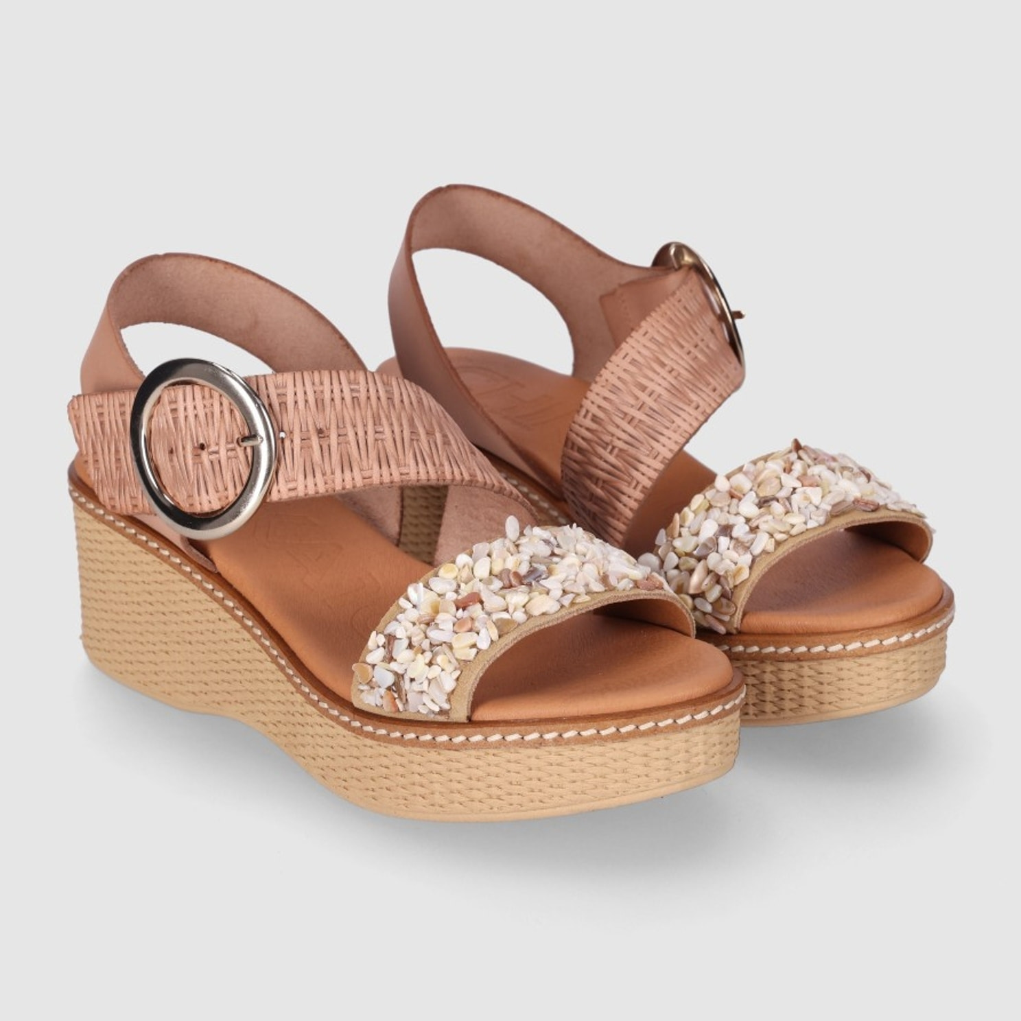 Sandalias de Piel - Beig - Tacón: 5 cm