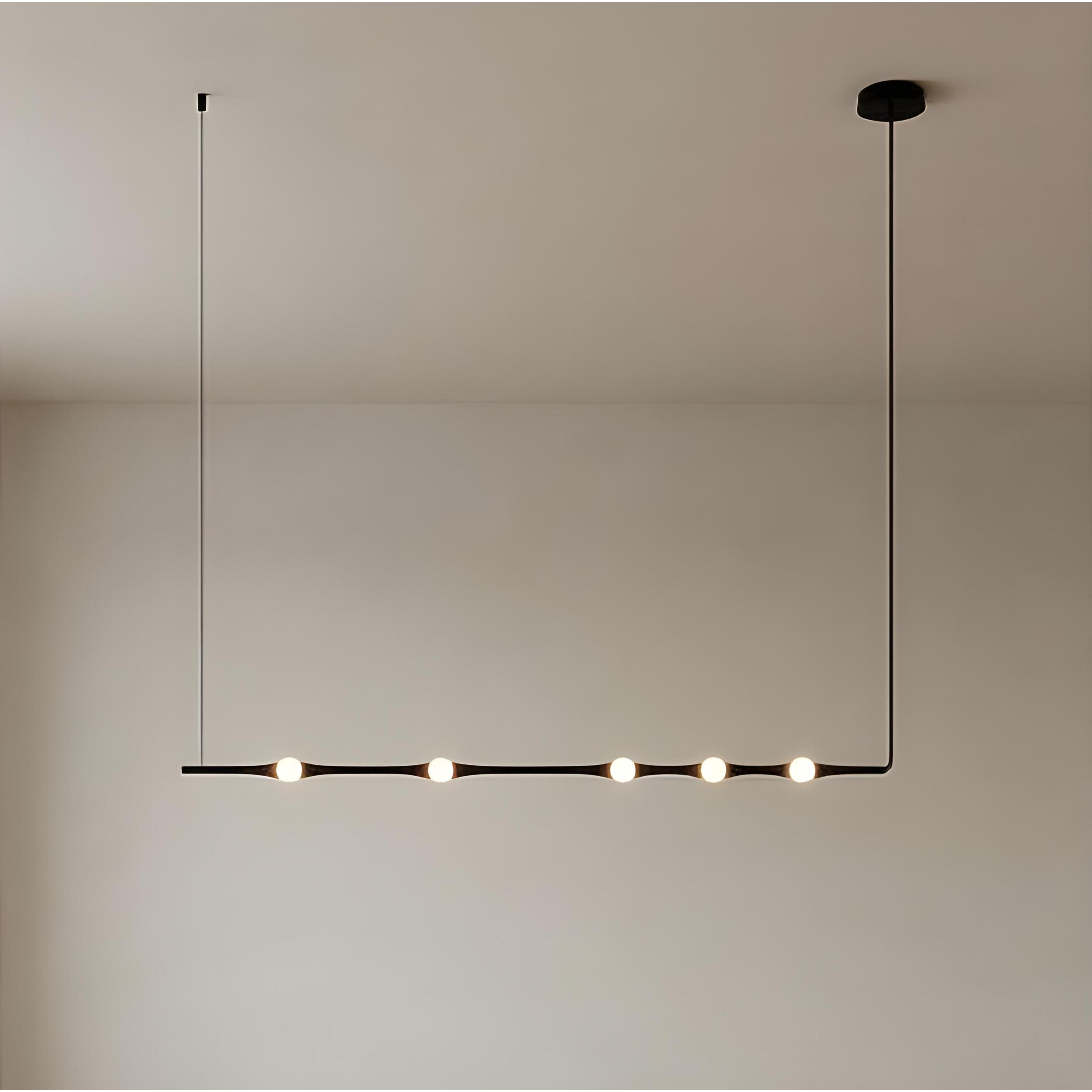 LEDS C4 Colgante Dew Horitzontal 995mm LED 13 Blanco cálido - 2700K DALI Negro 782lm