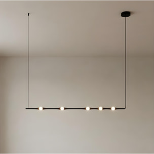 LEDS C4 Colgante Dew Horitzontal 995mm LED 13 Blanco cálido - 2700K DALI Negro 782lm