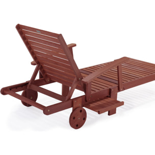 Lot de 2 bains de soleil pliant en bois exotique "Tokyo" - Mahogany - Marron acajou