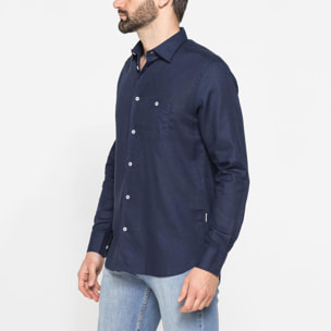 CAMICIA IN LINO E LYOCELL A MANICA LUNGA DA UOMO