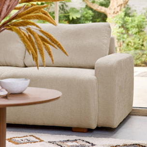 Canapé d'angle gauche 3 places tissu beige L 260 x P 88 / 139cm / x H 87cm - Dany