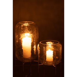 J-Line vase Rond Sur Pied - verre - transparent - large - 37 cm hoog