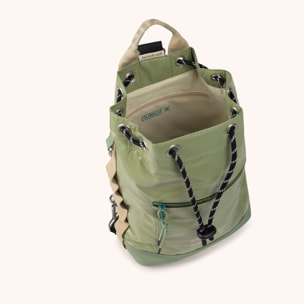 Mochila Saco Adaptable en Poliamida Reciclada DEEP RECYCLED DRAWSTRING BACKPACK KHAKI