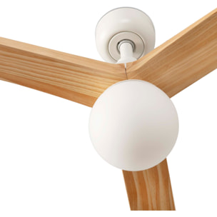 KLIM L Ventilatore a soffitto bianco/legno querciaE27