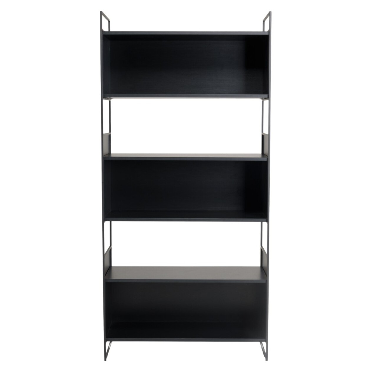 DALY - Étagère 5 niches 5 niveaux noire piètement métal