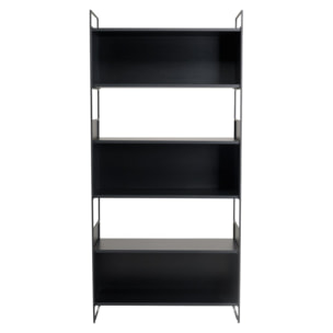 DALY - Étagère 5 niches 5 niveaux noire piètement métal