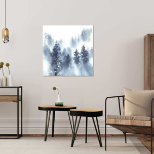 Tableau paysage abstrait Neige sur la forêt Tableau alu Dibond