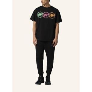 PLEIN SPORT Round Neck T-Shirt Multicolor Scratch