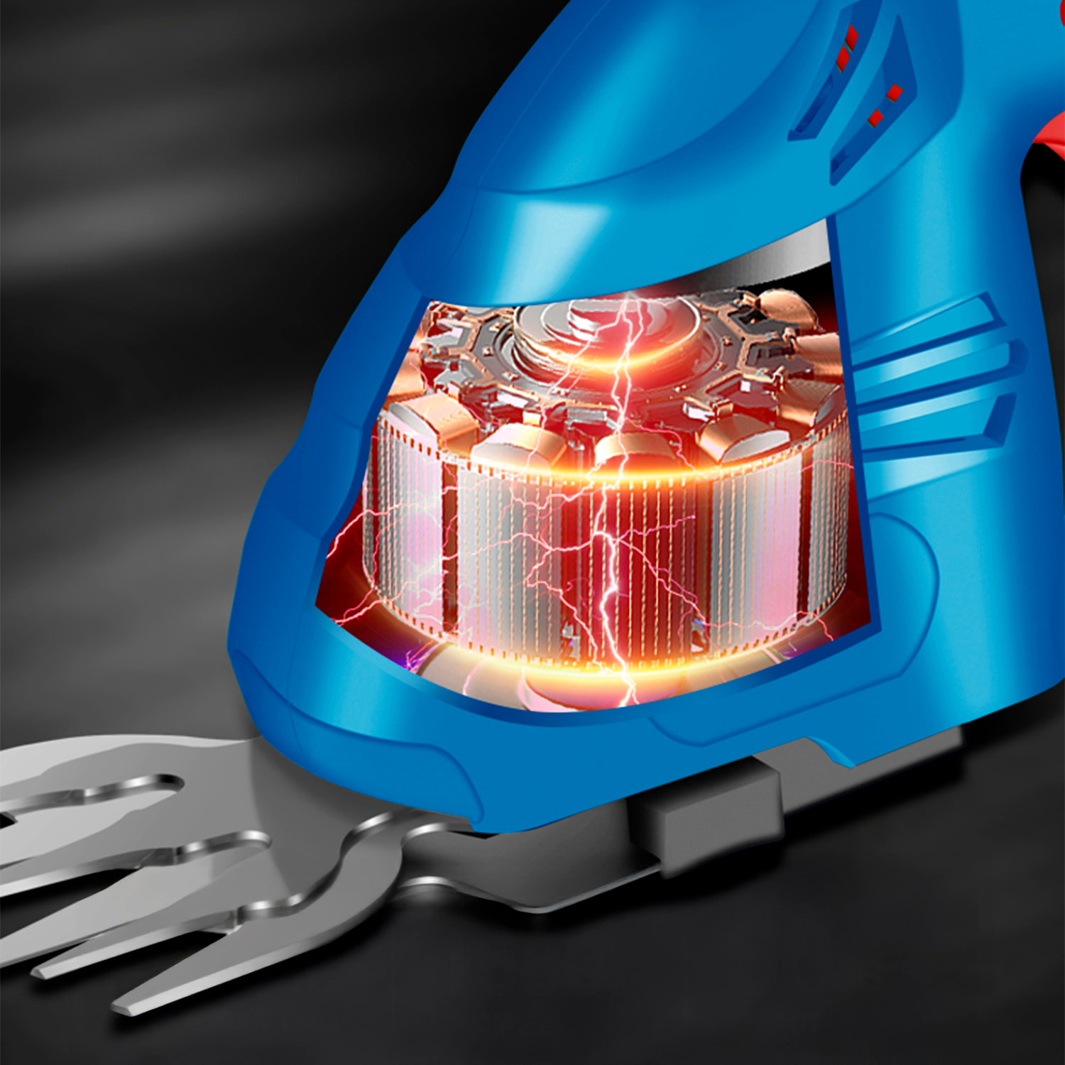 Recortadora de setos eléctrica 7.4V con 1350 rpm.