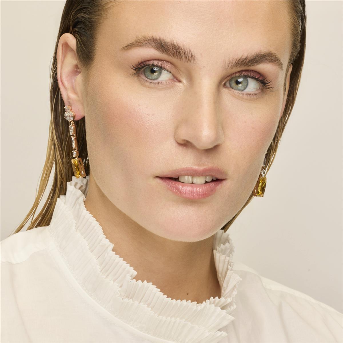 Pendientes con Padparadscha acabado oro 18k