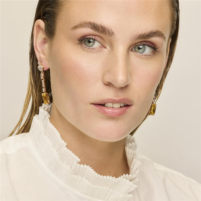 Pendientes con Padparadscha acabado oro 18k