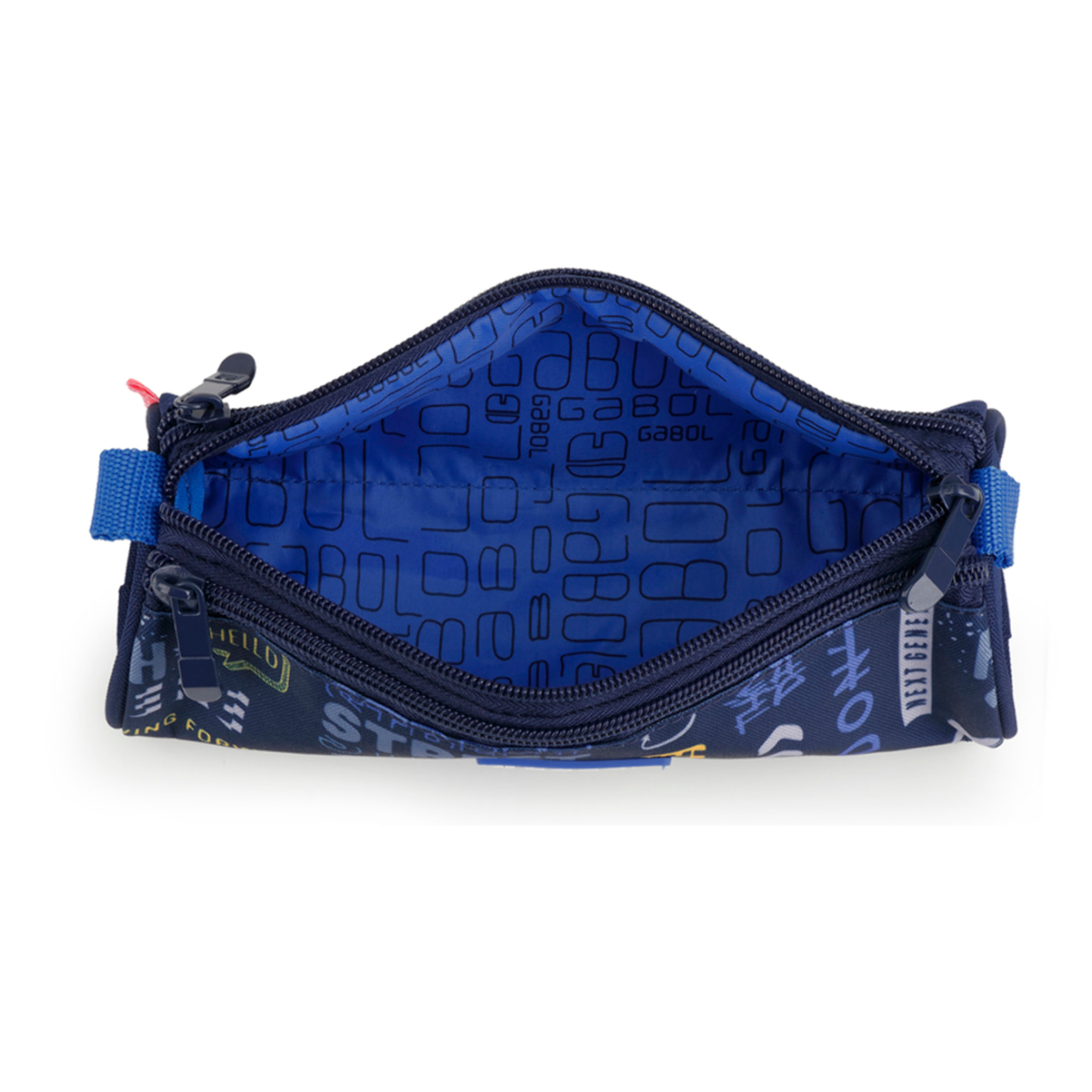 Estuche triple Gabol SKULL azul y resistente al agua