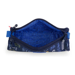 Estuche triple Gabol SKULL azul y resistente al agua