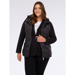 Fiorella Rubino - Chaleco acolchado con capucha y relleno Sorona® Aura - Negro