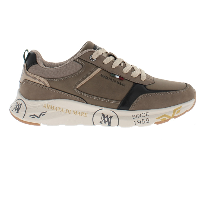 Armata di Mare Scarpe Uomo Sneakers Casual Stringate con Soletta Rimovibile in Memory Foam AMU W24N626 Taupe