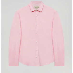 Camicia oxford rosa con particolare ricamato Polo Club