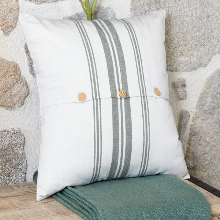 Coussin déhoussable esprit tapissier - Naturel