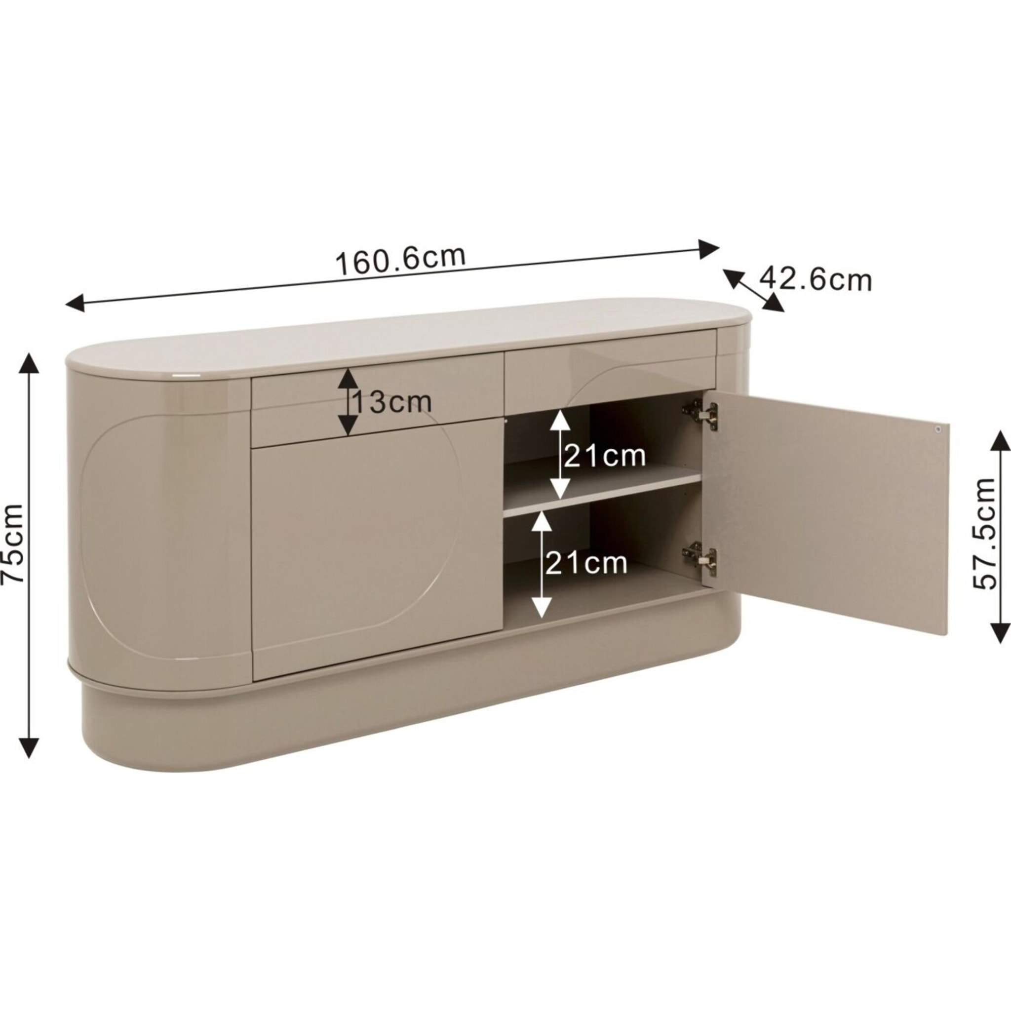 Buffet Groove taupe Kare Design