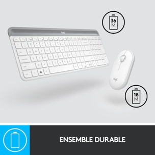 Clavier + Souris LOGITECH MK470 Blanc