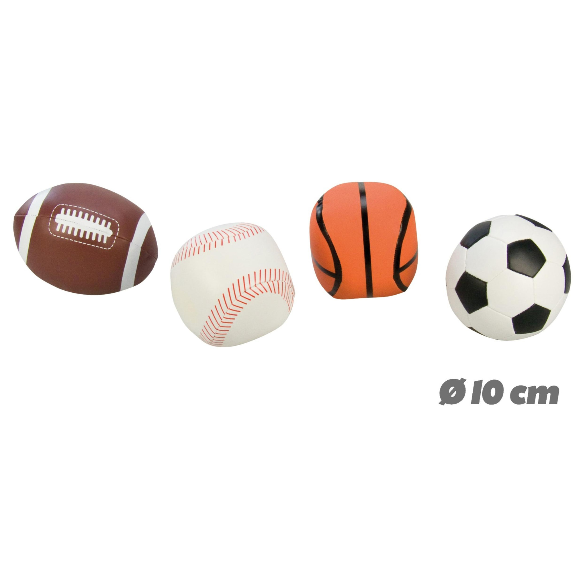 Pallina Soft Sport Vari, 4 pezzi, 10 cm, rete