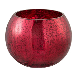 J-Line photophore Boule Craquele - verre - brillant rouge - medium