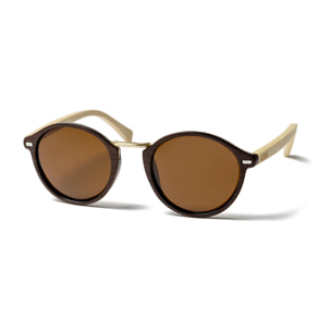 Gafas de sol OCEAN LILLE - Marrón oscuro nariz de metal plateado brillante bisagra de metal / Marrón