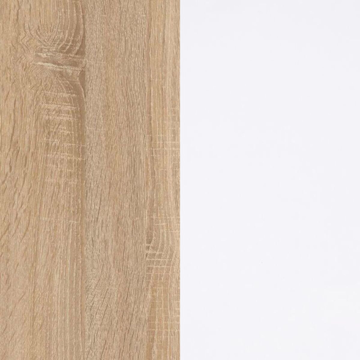 Mesa de comedor Nolix Blanco Artik (Blanco Mate) - Roble Canadian