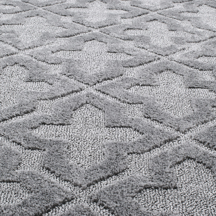 HARMONIE - Tapis motif géométrique gris