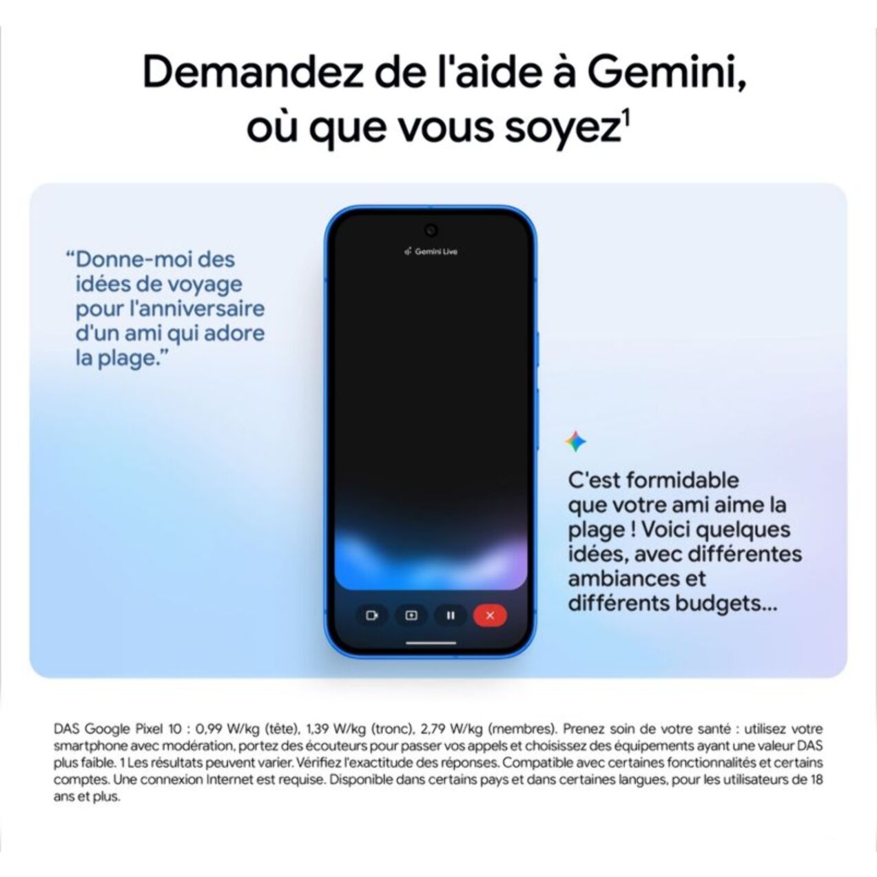 Smartphone GOOGLE Pixel 10 Indigo 128Go