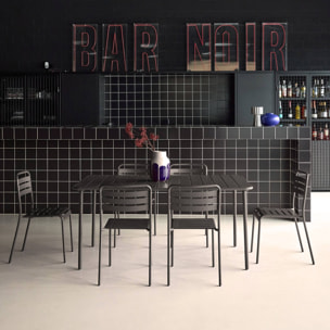 Table de jardin métal + 6 assises AMÉLIA