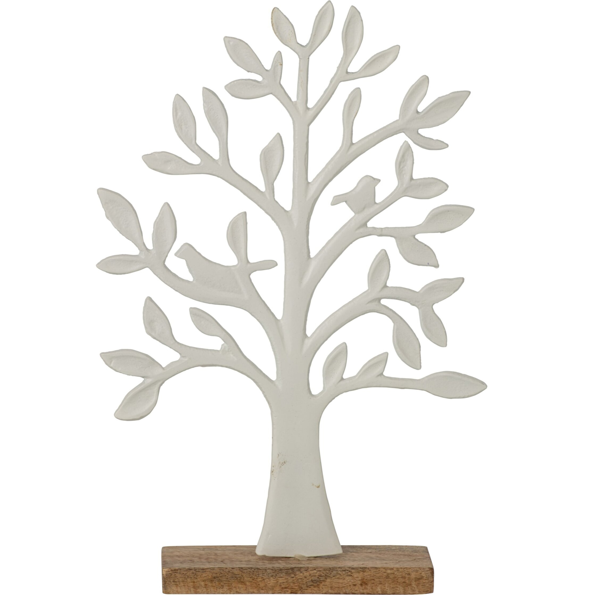 J-Line Arbre sur base - aluminium - blanc/naturel - large