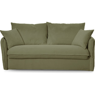 Canapé convertible express 3 places en velours côtelé - GINA