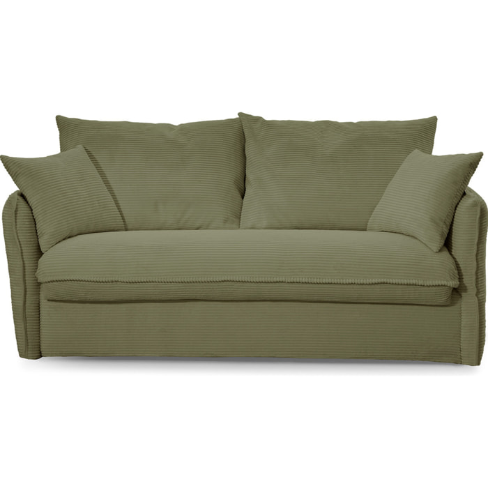 Canapé convertible express 3 places en velours côtelé - GINA