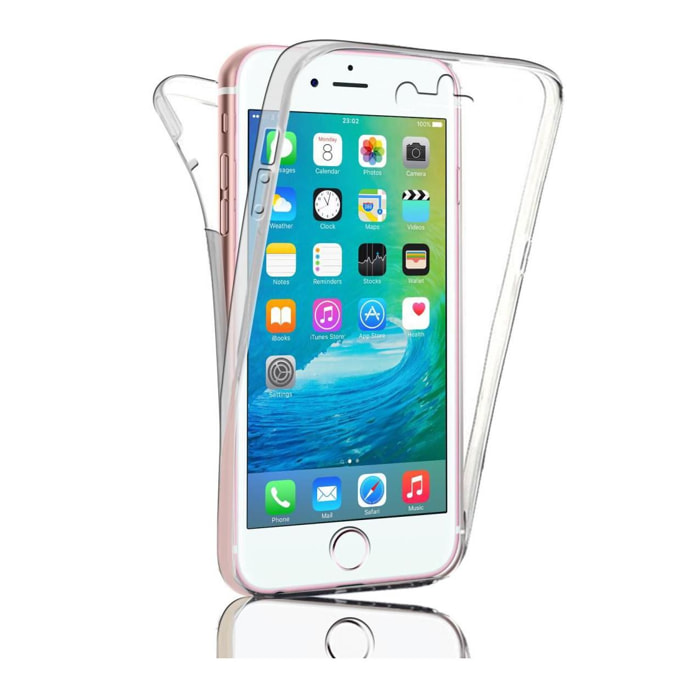 Coque iPhone 7/8/ iPhone SE 2020 intégrale avant arriere transparente 360° Ultra Slim en silicone souple