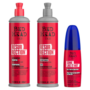 TIGI Kit Bed Head Resurrection Repair Shampoo 400ml + Conditioner 400ml + Some Like It 100ml